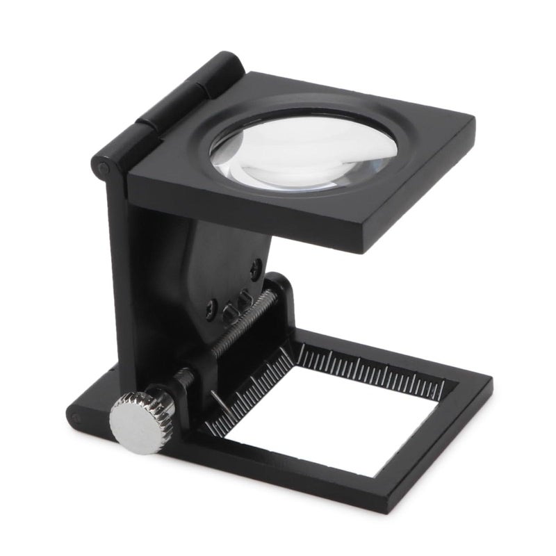 Rongon Jewelers Loupe Magnifier, Magnifying Glass with Lights, Pocket Magnifiers 10X, Magnifying Lens Zinc Alloy Portable Desktop Magnify Glass Tool with Scale for Jewelry Repair Collection Textile - Image 1
